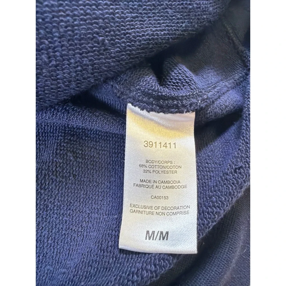 Champion Mens Navy Blue Script Logo Raglan Crewneck Sweatshirt Medium 3911411